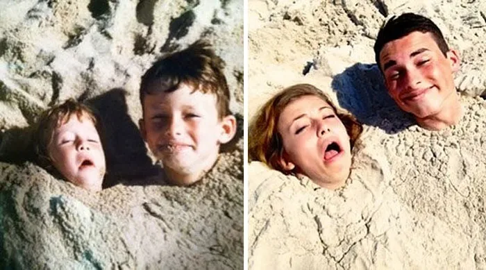 Recreation childhood photos before after 22
